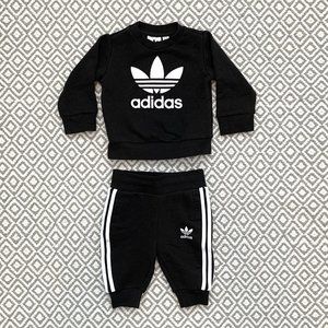 adidas baby Crew Sweatshirt Set - Size 3-6 month - Black